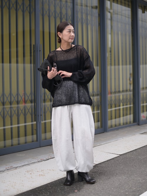 「Marient(マリエント)のモヘアタッチルーズニット(ニット/セーター)」を使った、MARIKOさん(レディース・168cm)の秋コーディネート