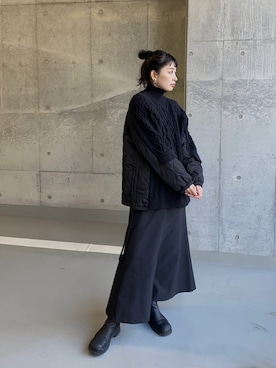 「Aラインスカート」｜「アイテム（ニット/セーター）」を使った、MARIKOさん（レディース・168cm）の冬コーディネート