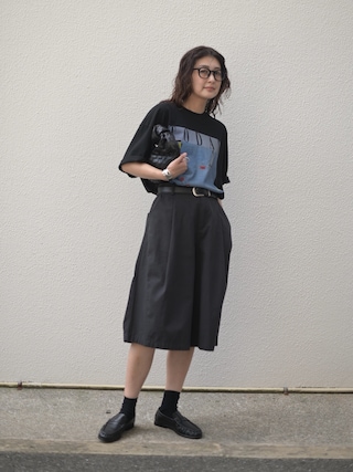 「Marient(マリエント)のTODAYアートグラフィックTシャツ(Tシャツ/カットソー)」を使った、MARIKOさん(レディース・168cm)の秋コーディネート