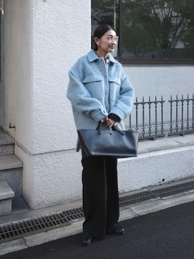 「アイテム（トートバッグ）」を使った、MARIKOさん（レディース・168cm）の秋コーディネート