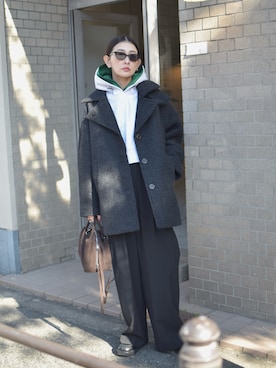 「アイテム（パーカー）」を使った、MARIKOさん（レディース・168cm）の冬コーディネート