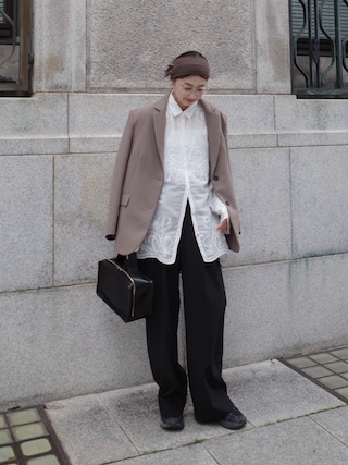 「Marient（マリエント）のWide Hair Band/Turba 10㎝/ヘアバンド　ターバン（ヘアバンド）」を使った、MARIKOさん（レディース・168cm）の春コーディネート