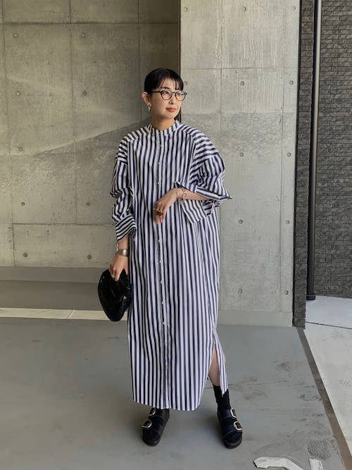 styling/ スタイリング ストライプ シャツワンピース M 新品未使用 MARIKO｜Marientのシャツワンピースを使ったコーディネート - WEAR