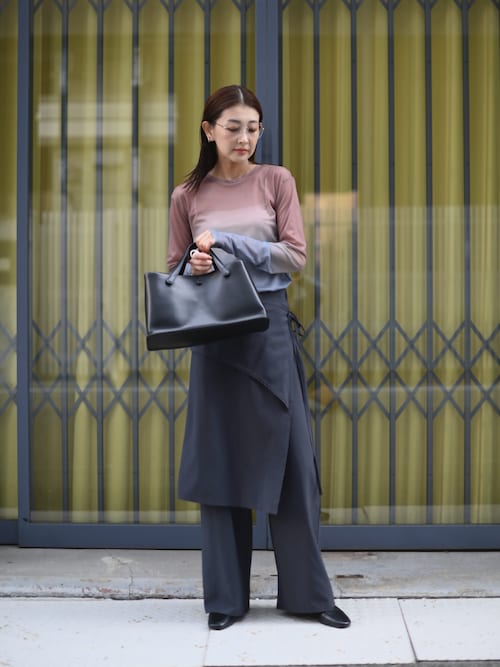 「Marient(マリエント)のグラデーションシアーTOPS(Tシャツ/カットソー)」を使った、MARIKOさん(レディース・168cm)の春コーディネート