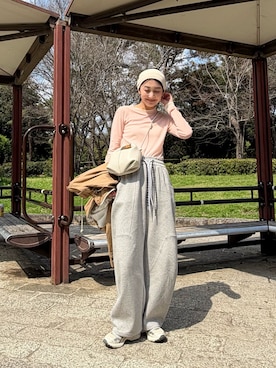 「ASICS（アシックス）のアイテム」を使った、MARIKOさん（レディース・168cm）の春コーディネート