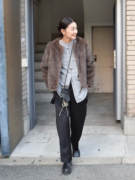 「アイテム（財布/小物）」を使った、MARIKOさん（レディース・168cm）の冬コーディネート