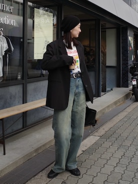 「ビーニー」｜MARIKOさん（レディース・168cm）の春コーディネート