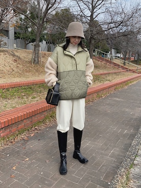 「Marient（マリエント）のアイテム（ダウンジャケット/コート）」を使った、MARIKOさん（レディース・168cm）の冬コーディネート