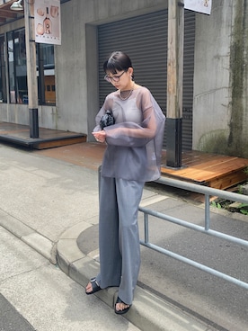 「今日のコスメと服」｜「アイテム（キャミソール）」を使った、MARIKOさん（レディース・168cm）の夏コーディネート