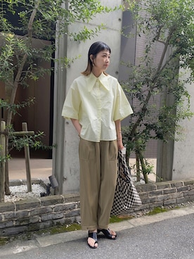 6(ROKU)>RAYON COTTON TUCK PANTS/パンツを使った人気ファッション
