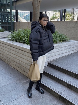「BASERANGE（ベースレンジ）のアイテム」を使った、MARIKOさん（レディース・168cm）の冬コーディネート