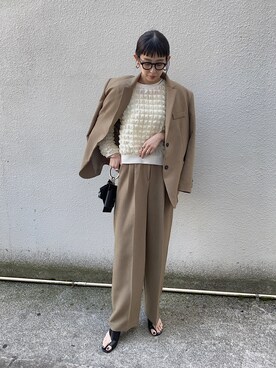 「Marient（マリエント）のアイテム（スラックス）」を使った、MARIKOさん（レディース・168cm）の春コーディネート