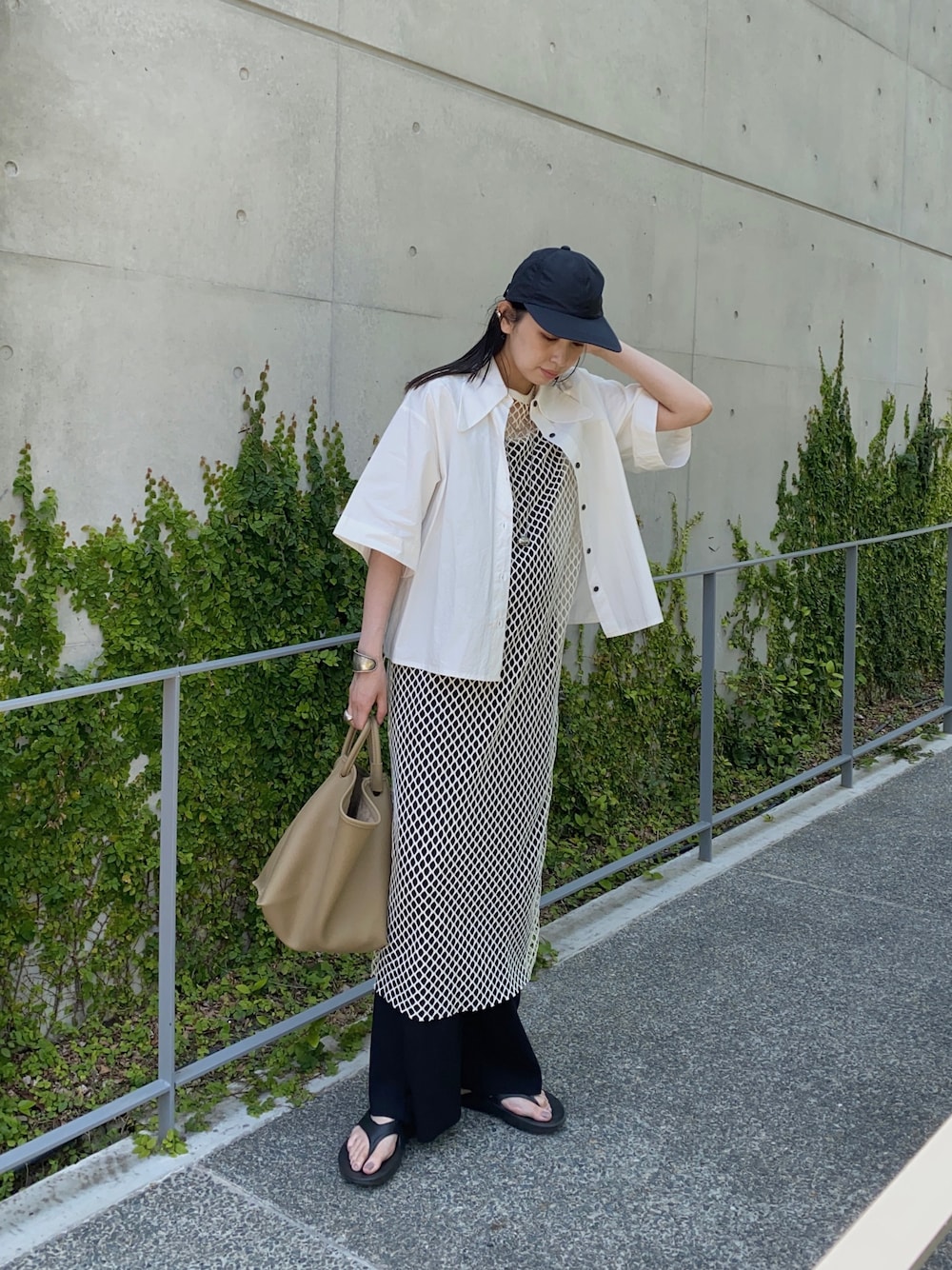 メゾンスペシャル　カットスリーブレイヤードワンピース　リバーシブル　M MAISON SPECIAL ワンピース 2way Cut Fringe Jacquard