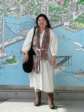 「アイテム（ストール/ショール）」を使った、アユミ - オンガクスさん（レディース・155cm）の秋コーディネート