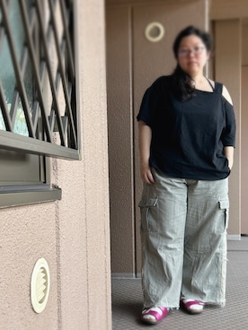 「リメイク (Ongakus)のUNIQLOメンズカーゴをリメイクしました（カーゴパンツ）」を使った、アユミ - オンガクスさん（レディース・155cm）の秋コーディネート