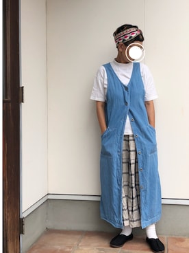「BLUE BLUE（ブルーブルー）のアイテム（トップス）」を使った、coccon◡̈*さん（レディース・157cm）の秋コーディネート