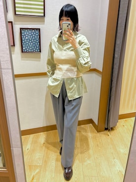 「HARUTA」｜「アイテム（アクセサリー）」を使った、月さん（レディース・163cm）の秋コーディネート