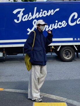 「NILWAY（ニルウェイ）のツイードハンドフリンジ袴ワイドパンツ（スラックス、グレー系）」を使った、minto_8746さん（メンズ・165cm）の秋コーディネート