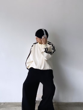 「NILWAY（ニルウェイ）の花刺繍配色ライントラックジャケット（ジャージ、グレー系）」を使った、minto_8746さん（メンズ・165cm）の夏コーディネート