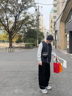 「アイテム（ニットキャップ/ビーニー）」を使った、Nrsyさん（メンズ・168cm）の秋コーディネート