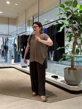 「RIVE DROITE（リヴドロワ）の【コーデのポイントに】レザーボディバッグ（ハンドバッグ）」を使った、ありささん（レディース・153cm）の夏コーディネート