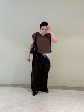 「RIVE DROITE（リヴドロワ）のレザービットローファー（ローファー）」を使った、ありささん（レディース・153cm）の秋コーディネート