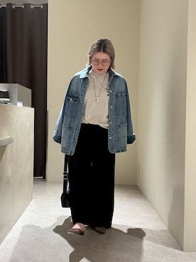 「アイテム（デニムジャケット）」を使った、ありささん（レディース・153cm）の夏コーディネート