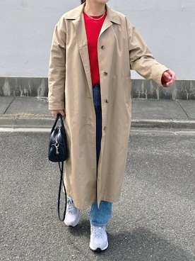 「JOURNAL STANDARD relume（ジャーナルスタンダード　レリューム）のアイテム（ステンカラーコート）」を使った、ななおさん（レディース・162cm）の春コーディネート