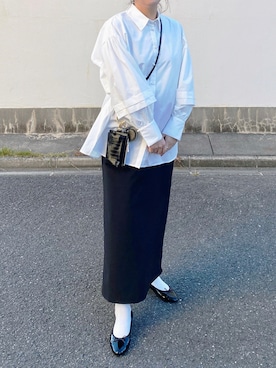 「秋服コーデ」｜「アイテム（レインシューズ）」を使った、ななおさん（レディース・162cm）の秋コーディネート