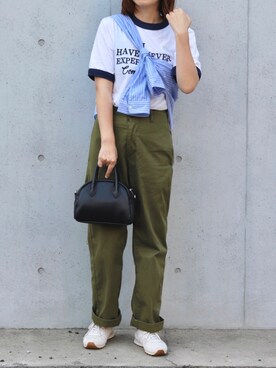 「CANAL JEAN（キャナルジーン）のアイテム（シャツ/ブラウス）」を使った、ななおさん（レディース・162cm）の夏コーディネート