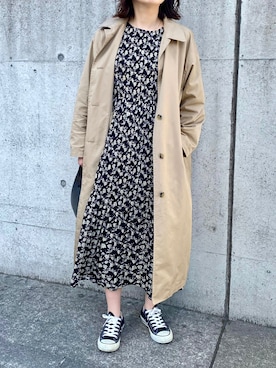 「JOURNAL STANDARD relume（ジャーナルスタンダード　レリューム）のアイテム（ステンカラーコート）」を使った、ななおさん（レディース・162cm）の春コーディネート