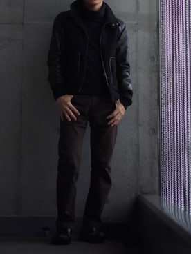 「アイテム（ブルゾン）」を使った、コバヤシ_トシヒコさん（メンズ・163cm・40代）の冬コーディネート