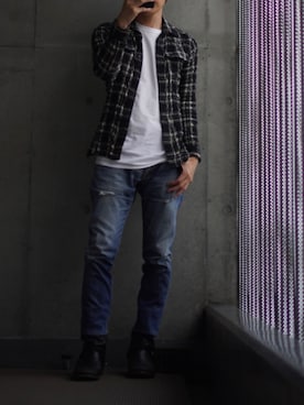 「低身長男子」｜コバヤシ_トシヒコさん（メンズ・163cm）の冬コーディネート