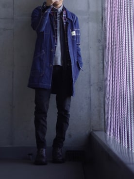 「コート」｜「アイテム（MA-1）」を使った、コバヤシ_トシヒコさん（メンズ・163cm）の春コーディネート