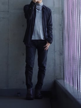 「alfredoBANNISTER（アルフレッドバニスター）のアイテム（ブーツ）」を使った、コバヤシ_トシヒコさん（メンズ・163cm）の春コーディネート