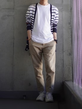 「And A（アンドエー）のアイテム（トップス）」を使った、コバヤシ_トシヒコさん（メンズ・163cm）の夏コーディネート