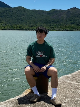 「JJJJound（ジョウンド）のアイテム」を使った、ITFさん（メンズ・173cm）の夏コーディネート