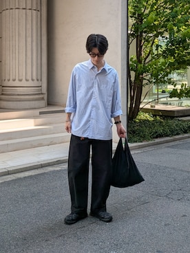 「アイテム（財布/小物、ブラウン系）」を使った、ひろやさん（メンズ・175cm）の秋コーディネート