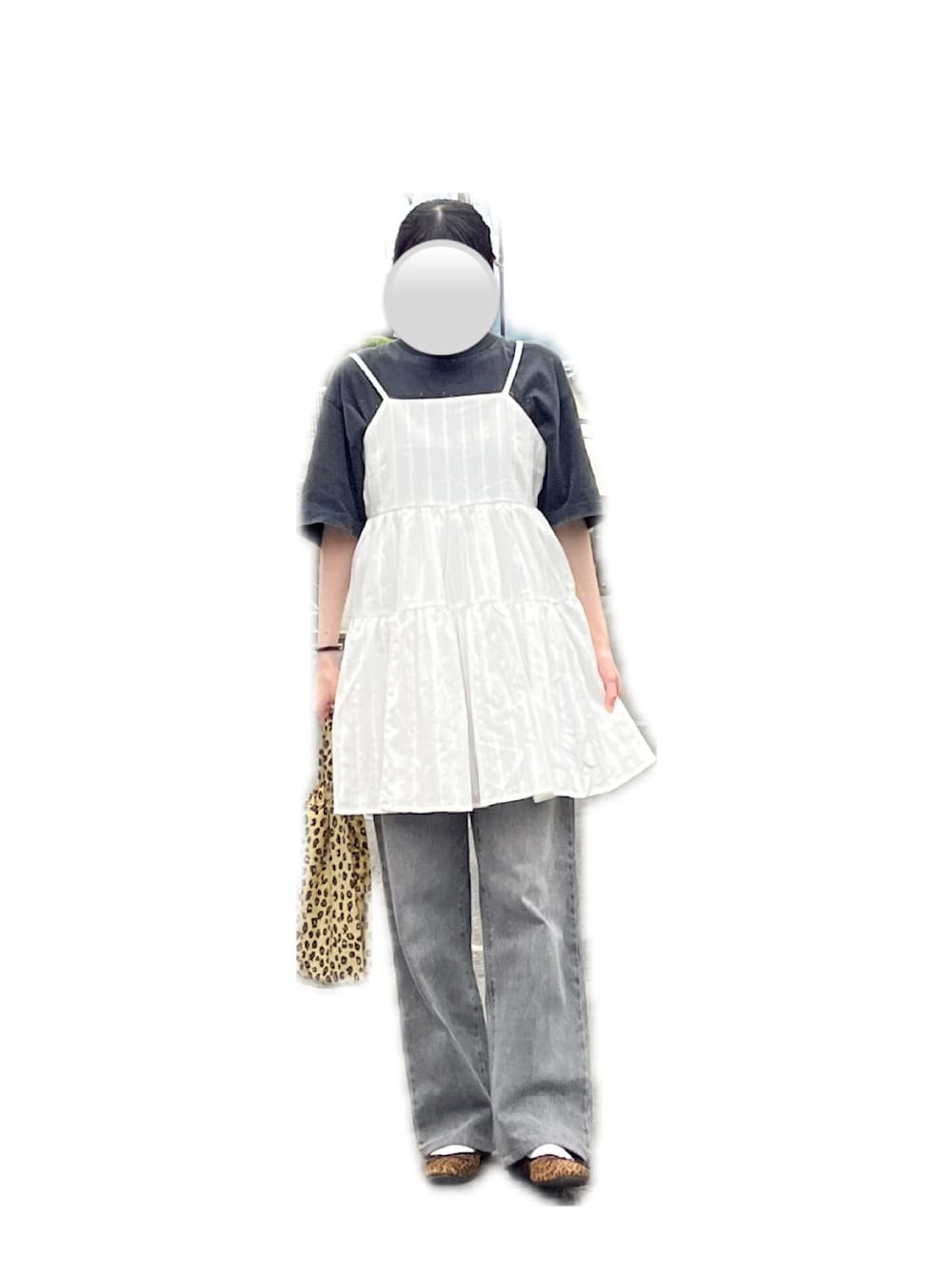 「RETRO GIRLの【新色追加】コットンレースレイヤードOP（ワンピース、ホワイト系）」を使った、manaさん（レディース・157cm）の夏コーディネートの1枚目の写真