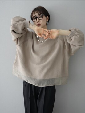 「Lumier（リュミエ）のアイテム（スウェット）」を使った、memeさん（レディース・159cm）の冬コーディネート