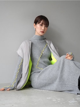 「Lumier（リュミエ）のアイテム（ワンピース）」を使った、memeさん（レディース・159cm）の冬コーディネート