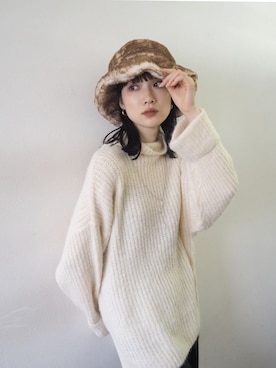 「Lumier（リュミエ）のアイテム（帽子）」を使った、memeさん（レディース・159cm）の秋コーディネート