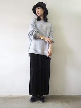 「Lumier（リュミエ）のアイテム（帽子）」を使った、memeさん（レディース・159cm）の秋コーディネート