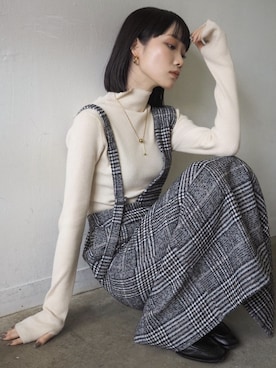 「Lumier（リュミエ）のアイテム（ジャンパースカート）」を使った、memeさん（レディース・159cm）の冬コーディネート
