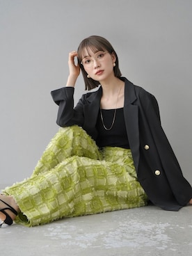 「アイテム（タンクトップ）」を使った、memeさん（レディース・159cm）の冬コーディネート