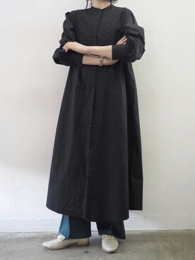 「Lumier（リュミエ）のアイテム（シャツワンピース）」を使った、memeさん（レディース・159cm）の冬コーディネート