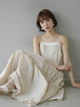 「Lumier（リュミエ）のアイテム（キャミソール）」を使った、memeさん（レディース・159cm）の春コーディネート