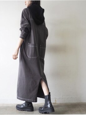 「Lumier（リュミエ）のアイテム（帽子）」を使った、memeさん（レディース・159cm）の冬コーディネート