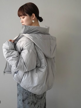 「アイテム（ブルゾン、グレー系）」を使った、memeさん（レディース・159cm）の冬コーディネート