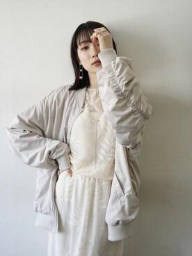 「Lumier（リュミエ）のアイテム（ブルゾン）」を使った、memeさん（レディース・159cm）の春コーディネート